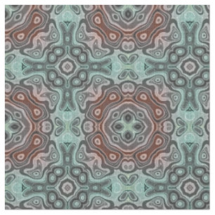 Tecido Padrão de Batik Bali Azul Verde Teal Vermelho Escu