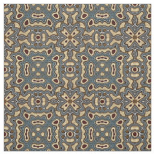 Tecido Padrão de Batik de Bali em Azul Turquesa Marrom Óc