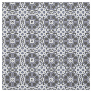 Tecido Padrão de Batik Floral Violeta Cinza Azul de Bali