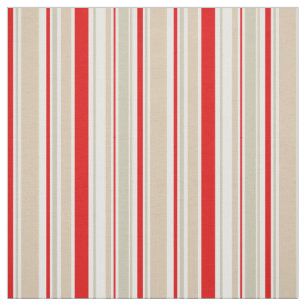 Tecido Padrão de bege da Cinza vermelha Stripe náutica