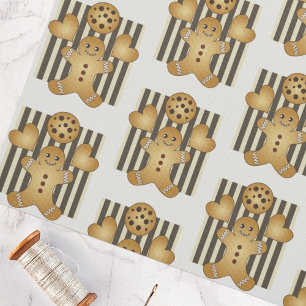 Tecido Padrão de Biscoito de Homem de Gengibre Fofo Perso