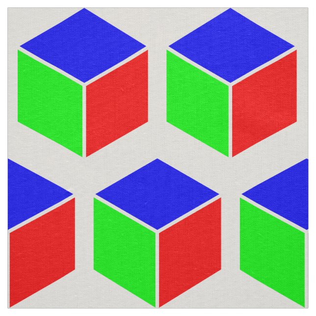 Tecido Padrão de bloco - Vermelho, Verde e Azul (Modelo)