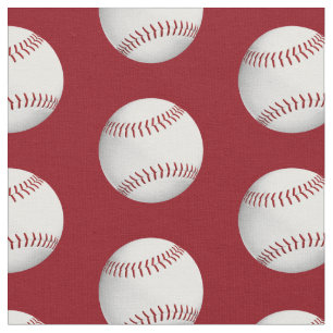 Tecido padrão de bolas de baseball em esportes vermelhos