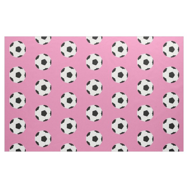 Tecido Padrão de Bolas de Futebol em Rosa Menino (Fat Quarter)