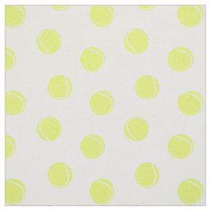 Tecido Padrão de Bolas de tênis em Branco
