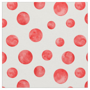 Tecido Padrão de bolinhas Adorável l Vermelho e branco