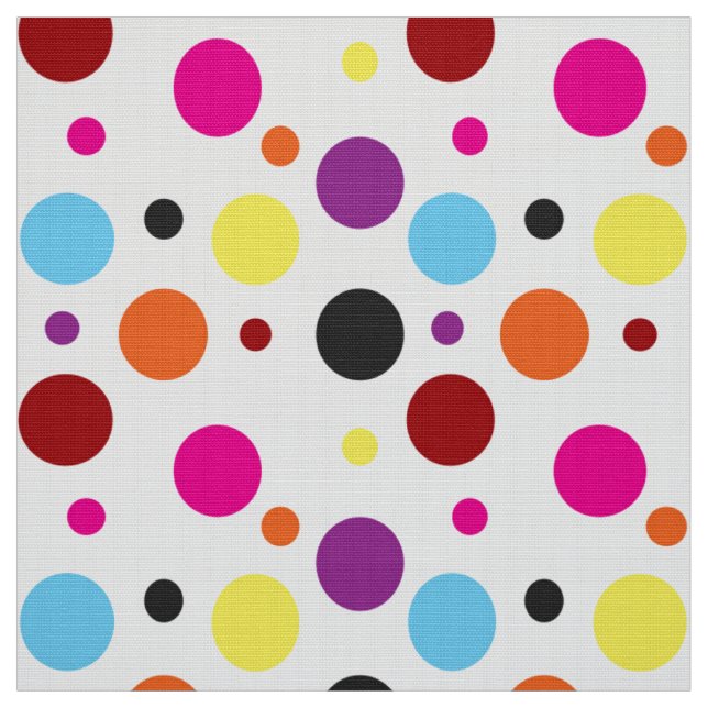 Tecido Padrão de Bolinhas Coloridas de Fundo Branco (Modelo)