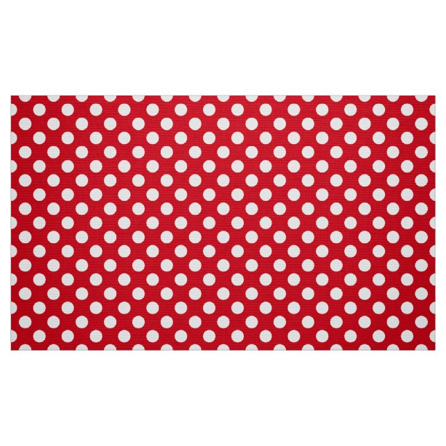 Tecido Padrão de bolinhas vermelhas e brancas estilo vint (Fat Quarter)