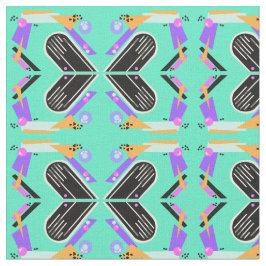 Tecido Padrão de Borboleta Neon na década de 90