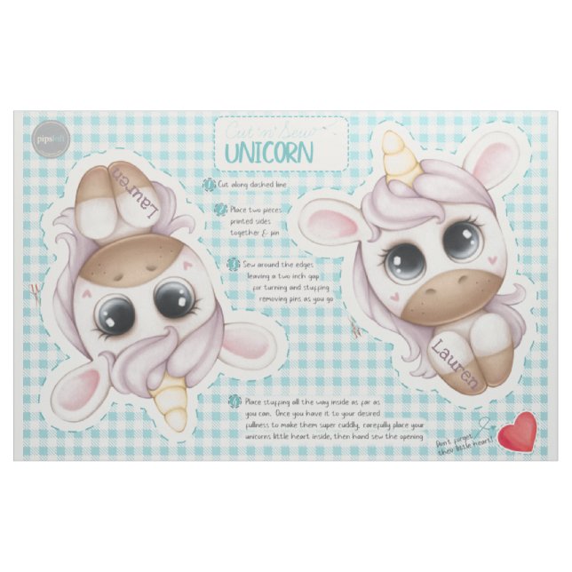 Tecido Padrão de Brinquedo Unicórnio Personalizado Cut 'n (Fat Quarter)