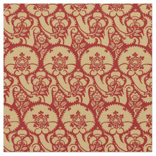Tecido Padrão de Brocade Floral do Século 15 medieval
