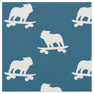 Tecido Padrão de Bulldog do Skateboarding Cachorro Lega