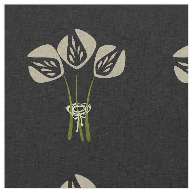 Tecido Padrão de Buquê do Estilo Art Deco (Detalhe)