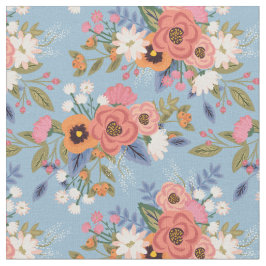 Tecido Padrão de Buquês Florais Pastels Boho