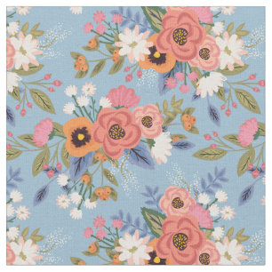 Tecido Padrão de Buquês Florais Pastels Boho