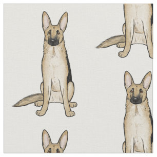 Tecido Padrão De Cães German shepherd De Lã Claro   Pet A