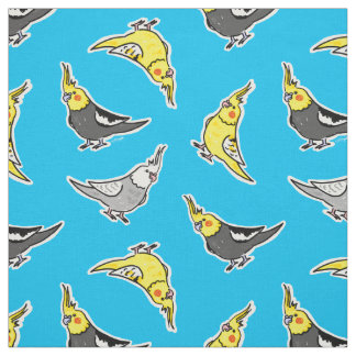 Tecido Padrão de Cartoon Cockatiels