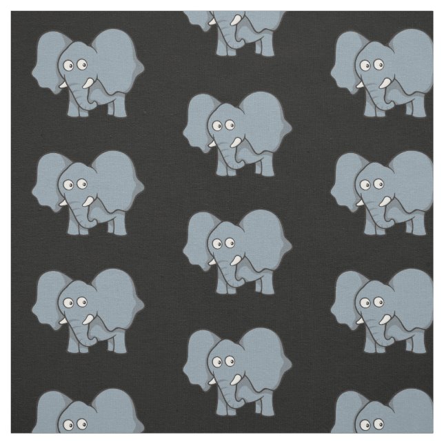 Tecido Padrão de Cartoon de Elefante cinza (Modelo)