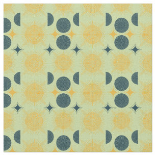 Tecido Padrão de Casa de Moeda do Sol Celestial