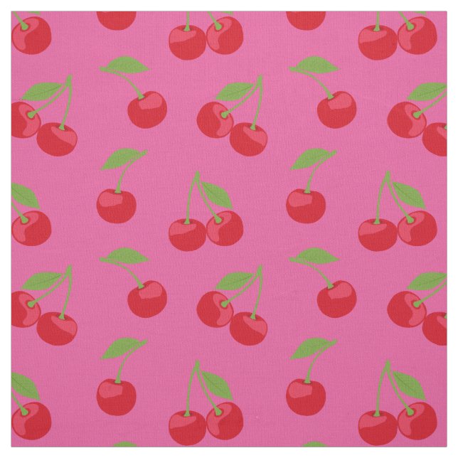 Tecido Padrão De Cereja Vermelha A Rosa (Modelo)