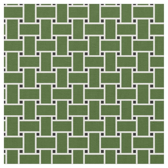 Tecido Padrão de cesto de ondas verdes da floresta design (Detalhe)