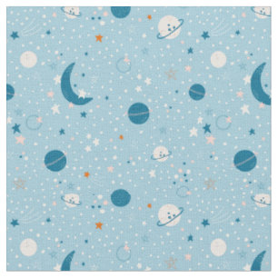 Tecido Padrão de Céu Azul e Espaço