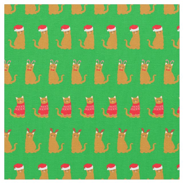 Tecido Padrão de Chapéu de Santa Ginger Ginger de Natal e (Detalhe)