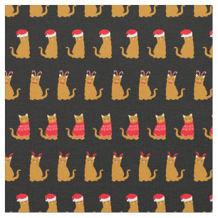 Tecido Padrão de Chapéu Santa Ginger Ginger de Natal em P