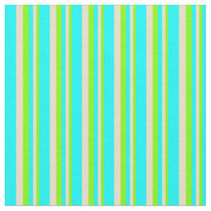 Tecido Padrão de Chartreuse, Tan e Lined/Striped ciano