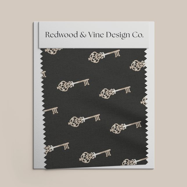 Tecido Padrão de Chave de Vintage Dourada Faux (Criador carregado)