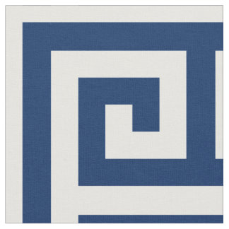 Tecido Padrão de Chave Grega Alternativa ao marinho Azul