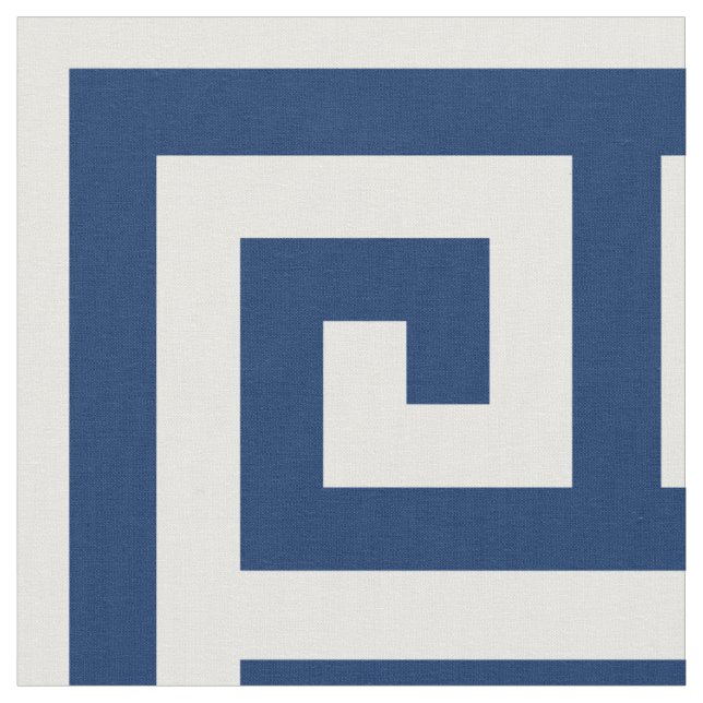 Tecido Padrão de Chave Grega Alternativa ao marinho Azul (Detalhe)