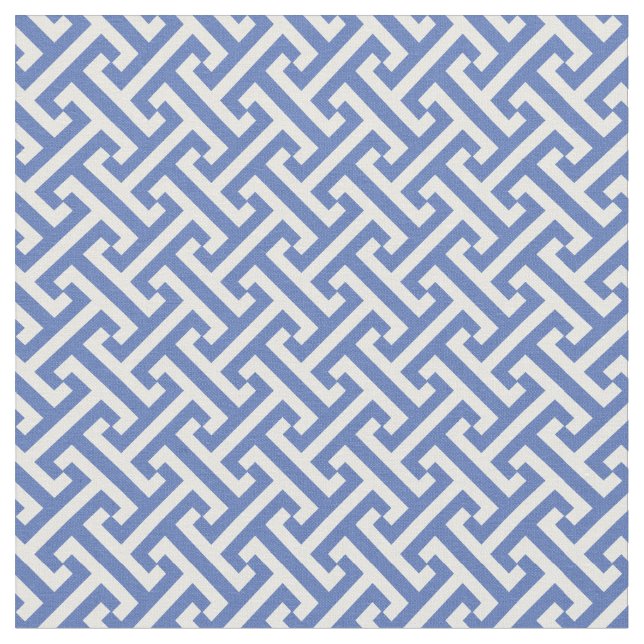 Tecido Padrão de chave grego azul (Detalhe)
