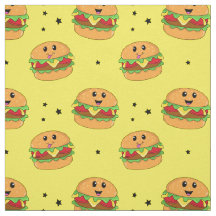 Padrão de Cheeseburger Kawaii Cute em Amarelo