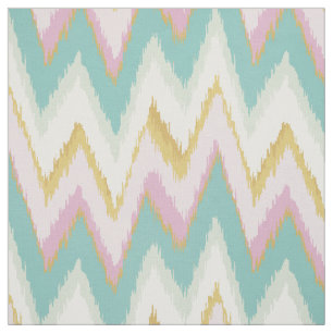Tecido Padrão de chevron tribal de ikat colorido