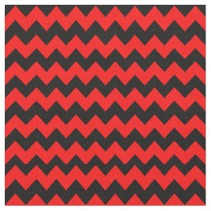 Tecido Padrão de Chevron Vermelho e Preto Brilhante