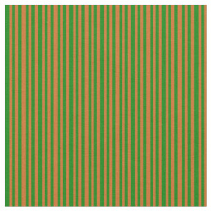 Tecido Padrão de Chocolate Castanho e Stripes Verde