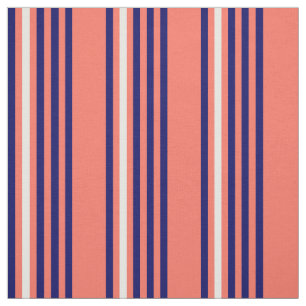 Tecido Padrão de cinco faixas de cor azul-marinho e branc