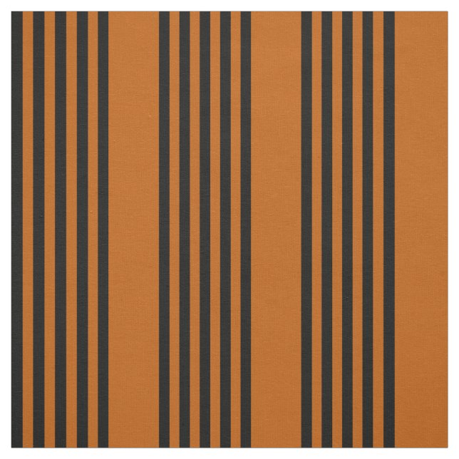 Tecido Padrão de cinco faixas de laranja preto e queimado (Modelo)