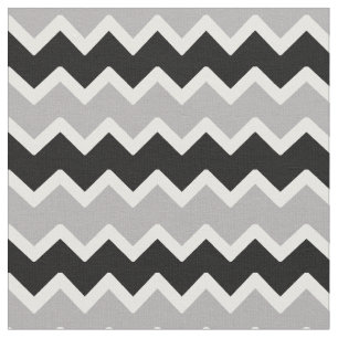Tecido Padrão de Cinza de Cinza Negra Chevron Zigzag