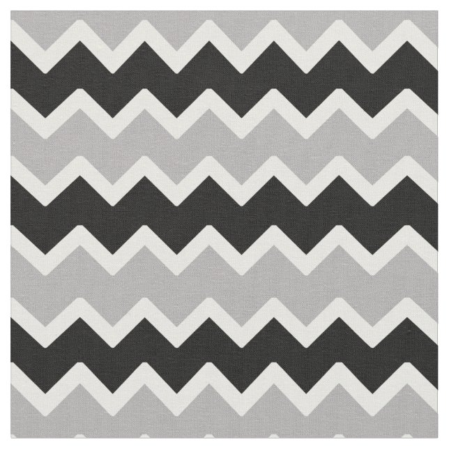 Tecido Padrão de Cinza de Cinza Negra Chevron Zigzag (Detalhe)