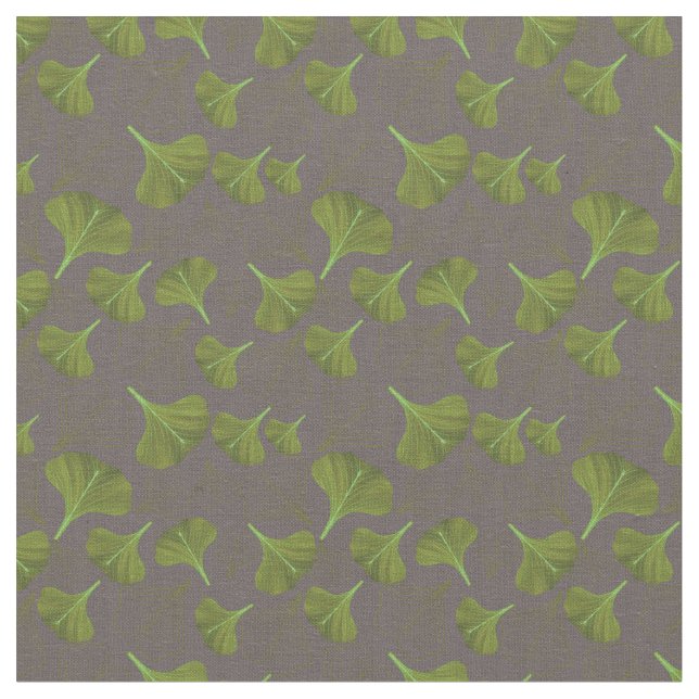 Tecido Padrão de Cinza Folha de Gingko Floral (Detalhe)