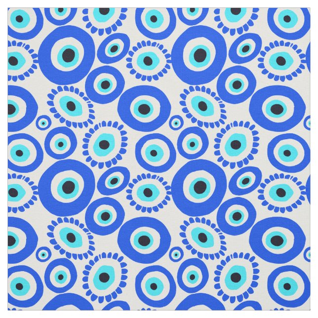 Tecido Padrão de Círculo Branco Azul-Grego (Modelo)