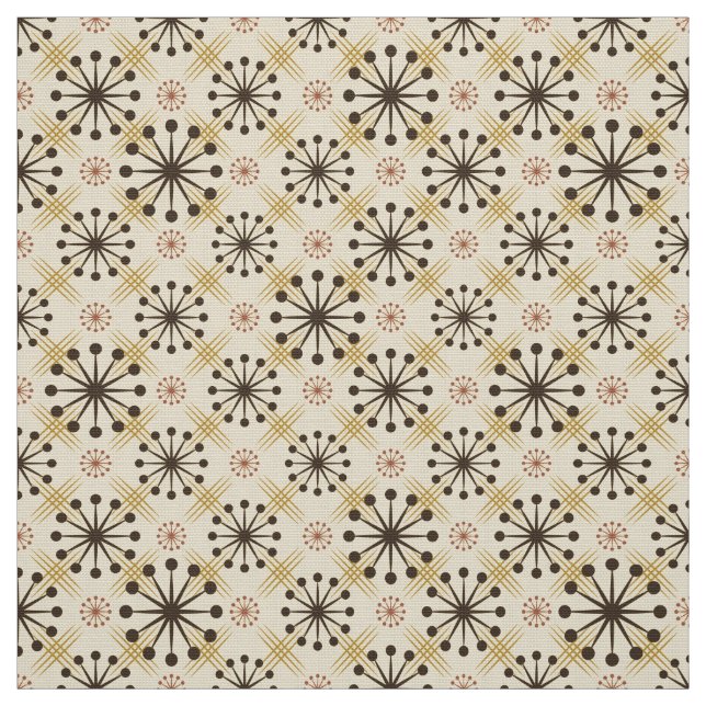 Tecido Padrão de Clay Brown de Starburst Moderno do meio  (Modelo)