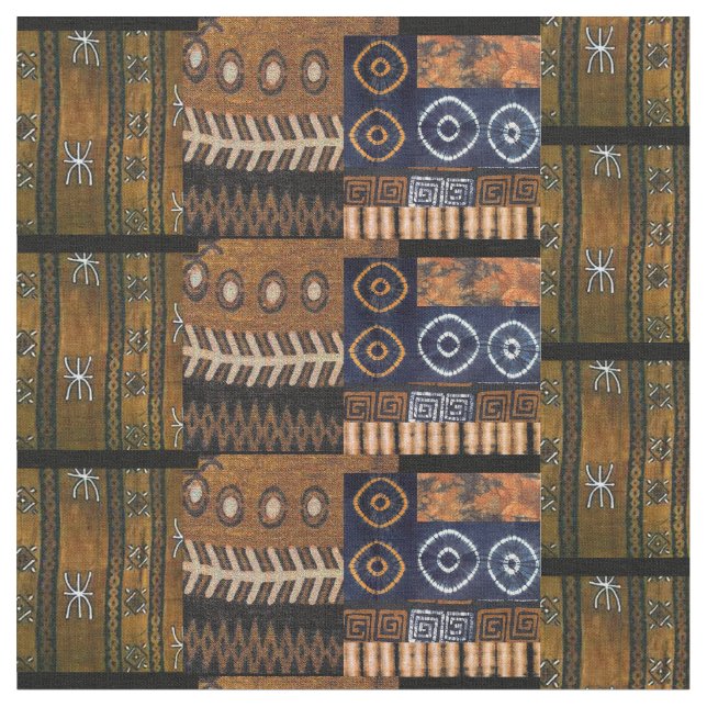 Tecido Padrão de colagem tribal afrocêntrico (Detalhe)