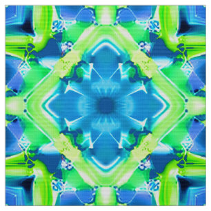 Tecido Padrão de Coletor Azul e Verde limão