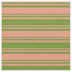 Tecido Padrão de Coloração de Salmão Escuro e Verde V
