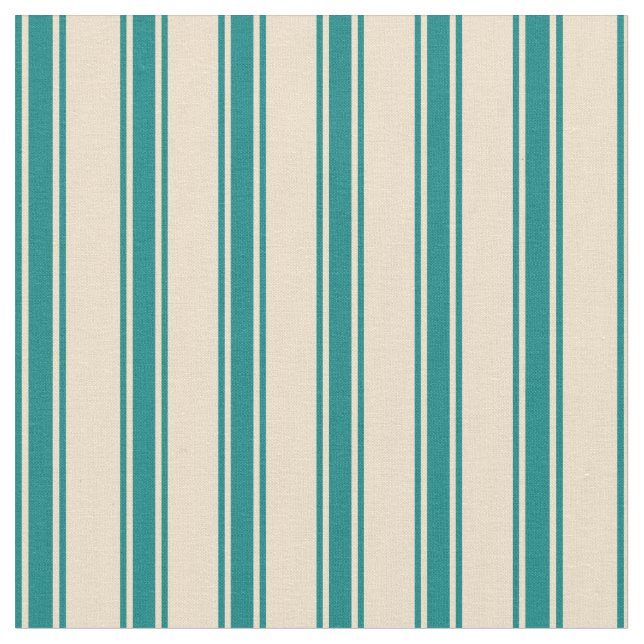 Tecido Padrão De Coloração De Tan E Teal/Striped (Detalhe)