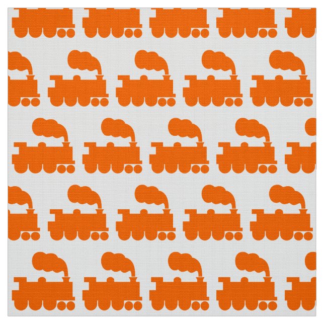 Tecido Padrão de Comboio a Vapor - Laranja em Branco (Modelo)