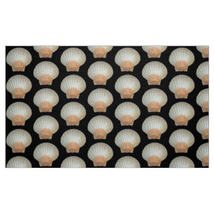 Tecido Padrão de Concha - Preto